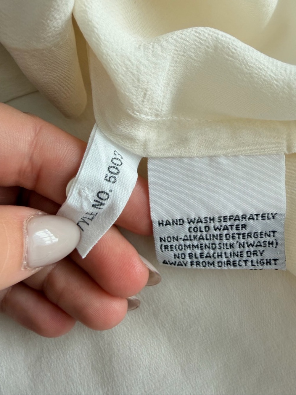 Royal Silk 100% Silk Vintage Cream Pale Yellow Semi Sheer Button Down Shirt - Picture 10 of 13